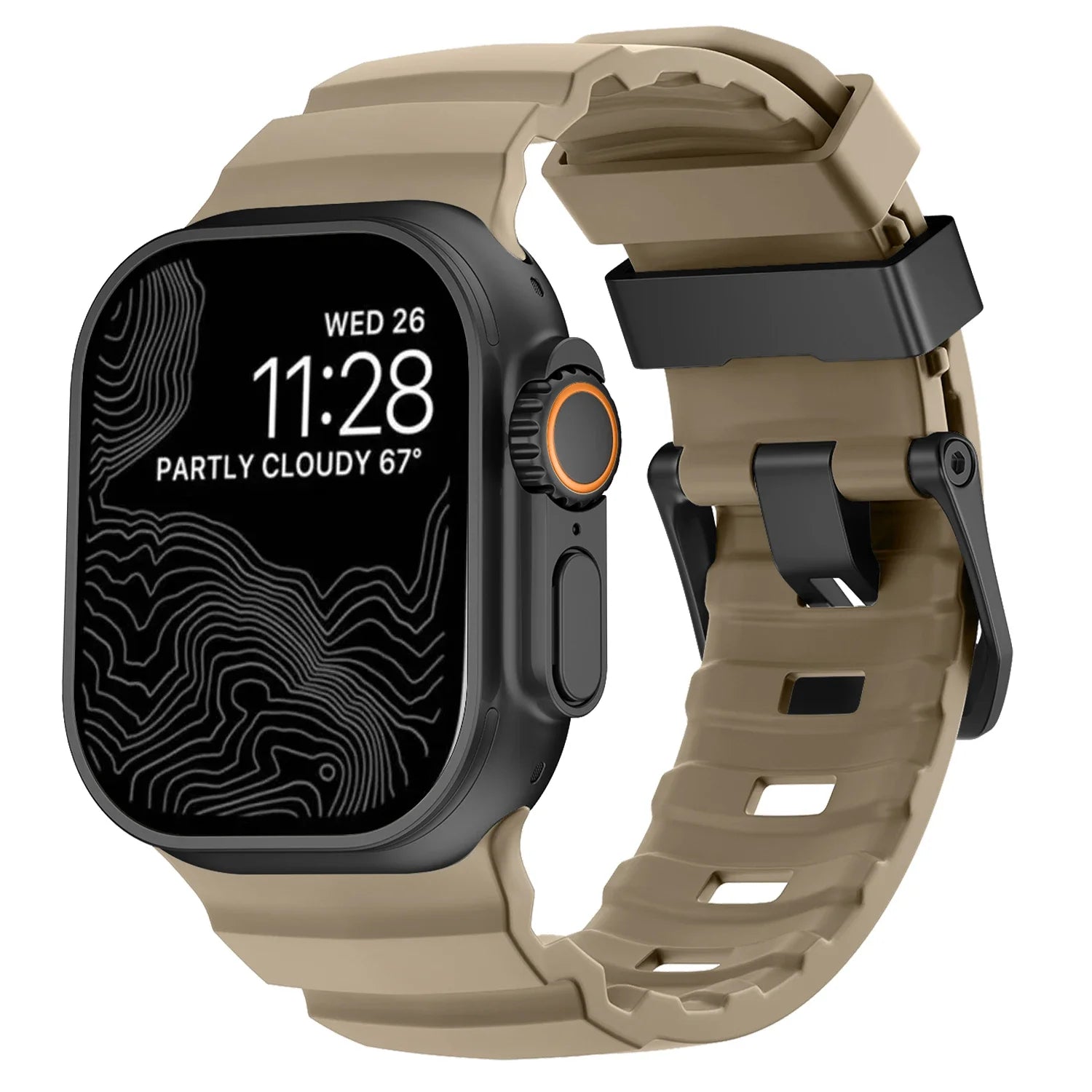 Correa de repuesto para Apple Watch de silicona gruesa beige