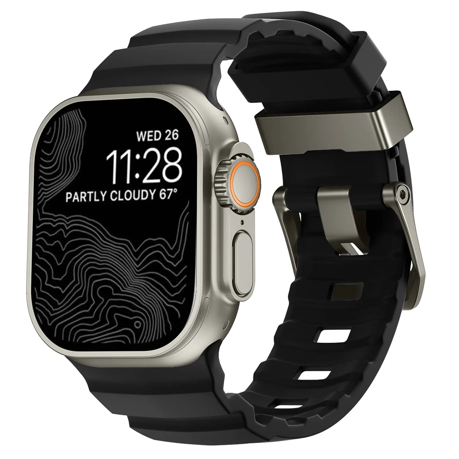 Correa de repuesto para Apple Watch de silicona gruesa negra
