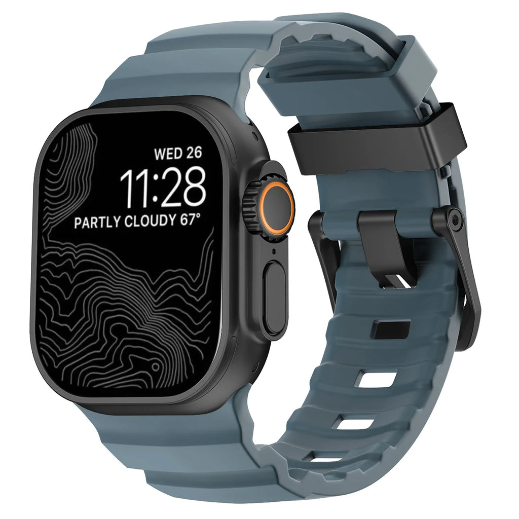 Correa de repuesto para Apple Watch de silicona gruesa azul