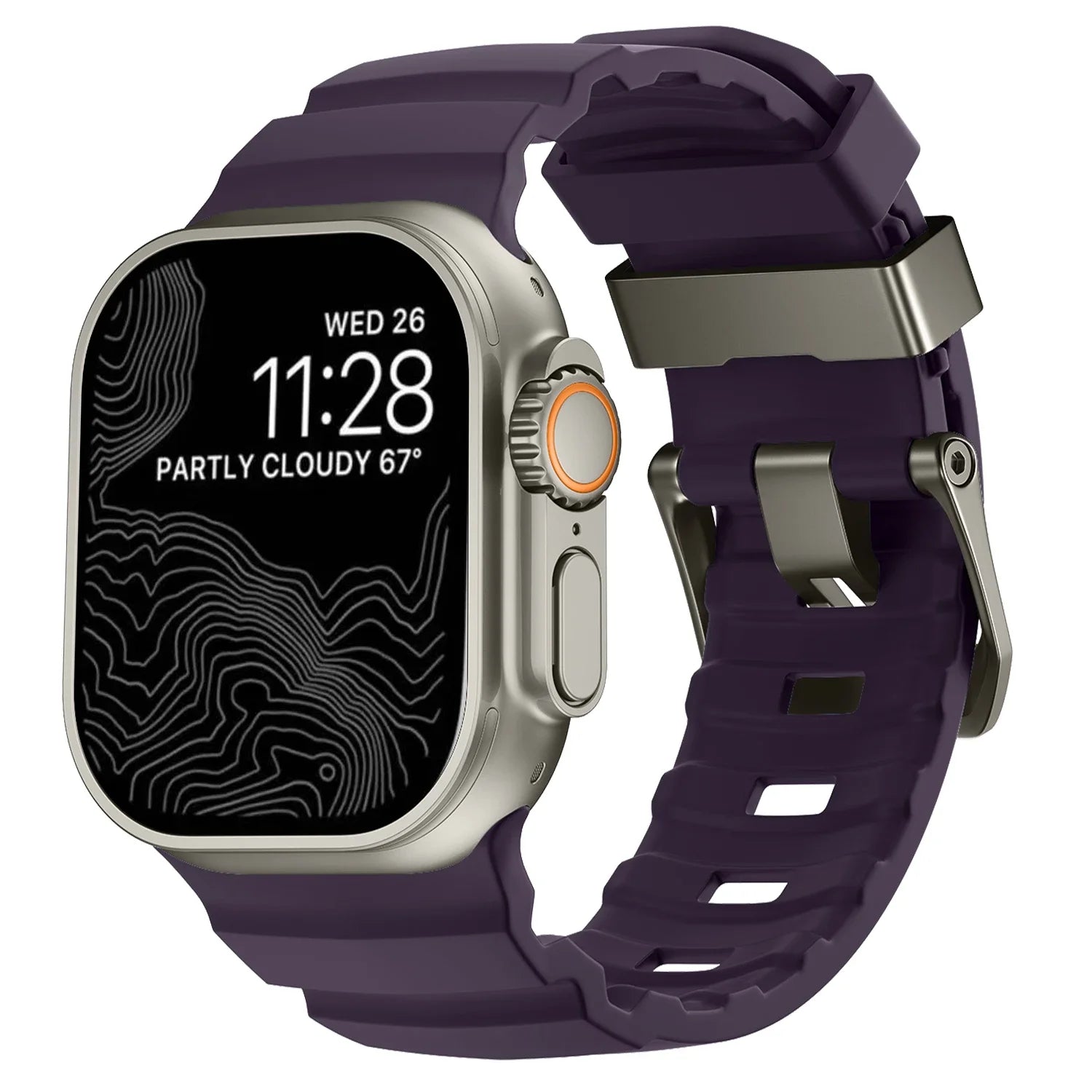 Correa de repuesto para Apple Watch de silicona gruesa morada