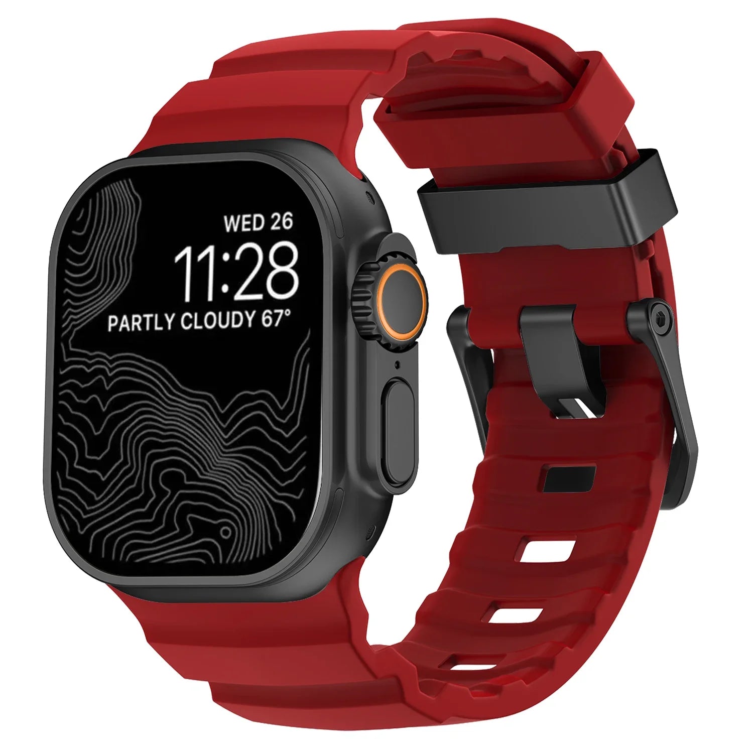 Correa de repuesto para Apple Watch de silicona gruesa roja