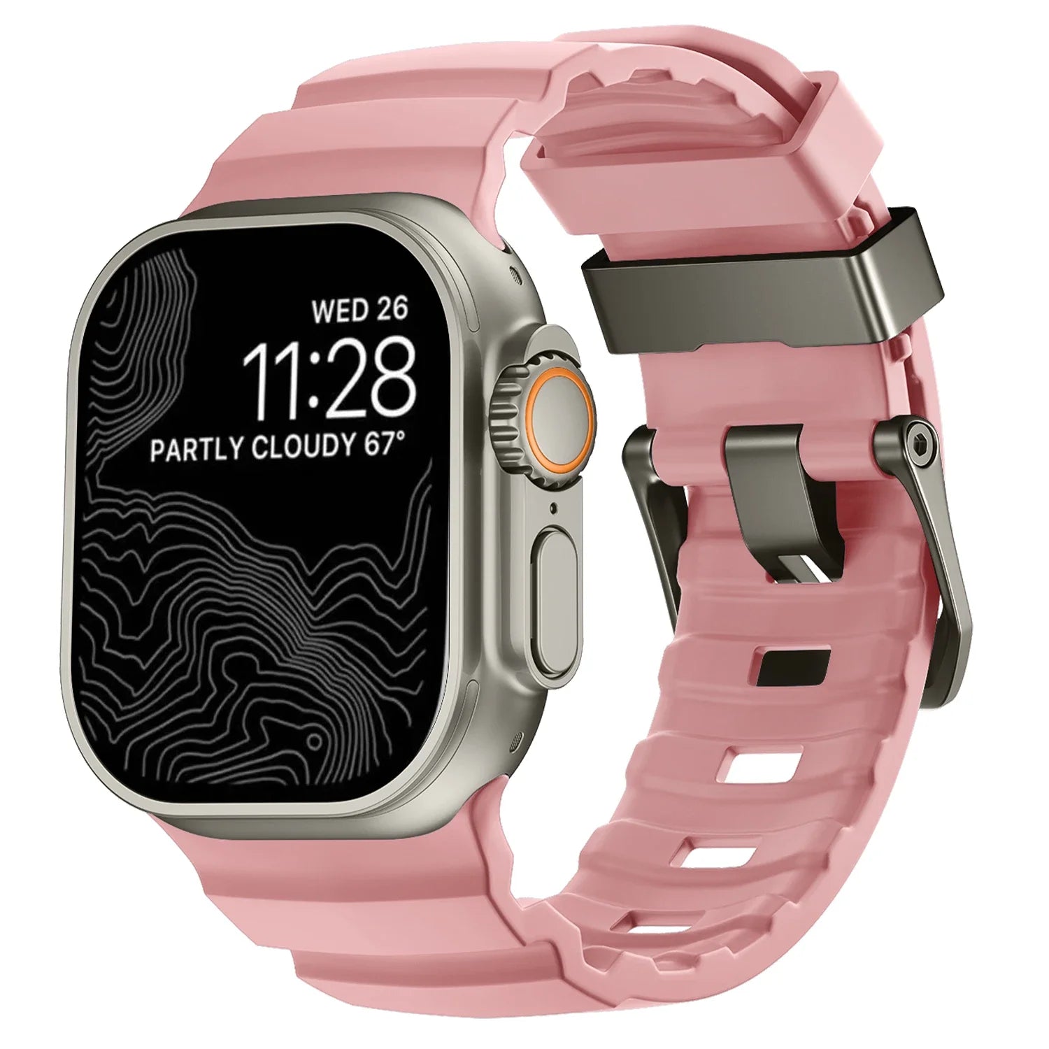Correa de repuesto para Apple Watch de silicona gruesa rosa
