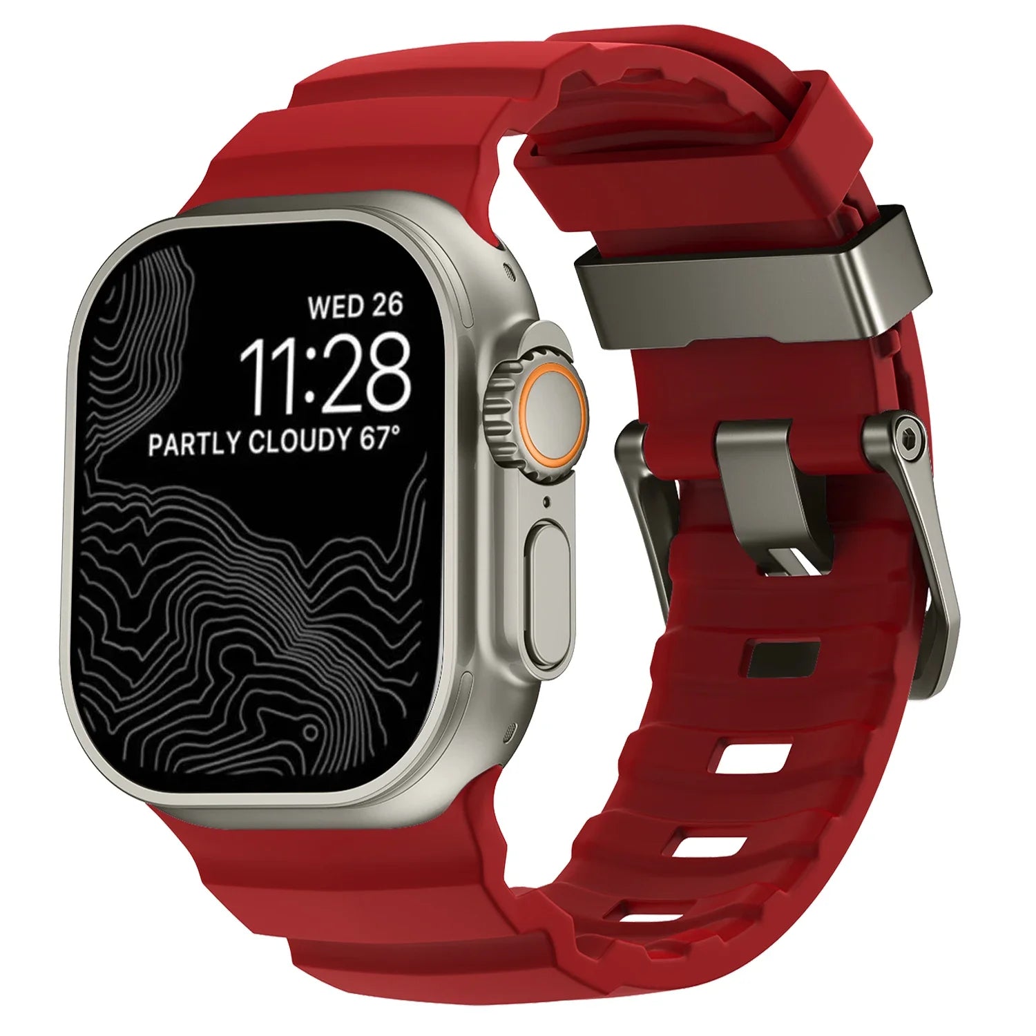 Correa de repuesto para Apple Watch de silicona gruesa roja