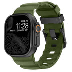Correa de repuesto para Apple Watch de silicona gruesa verde