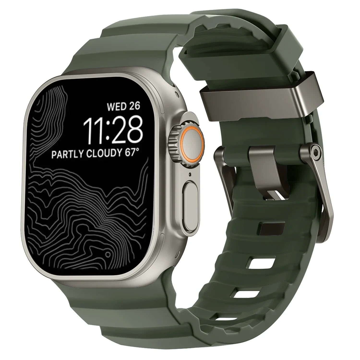 Correa de repuesto para Apple Watch de silicona gruesa verde