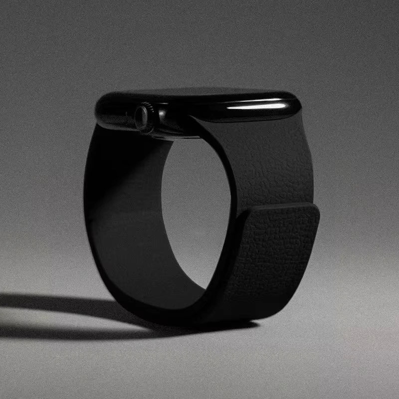 Pulsera de repuesto para Apple Watch de silicona magnética negra