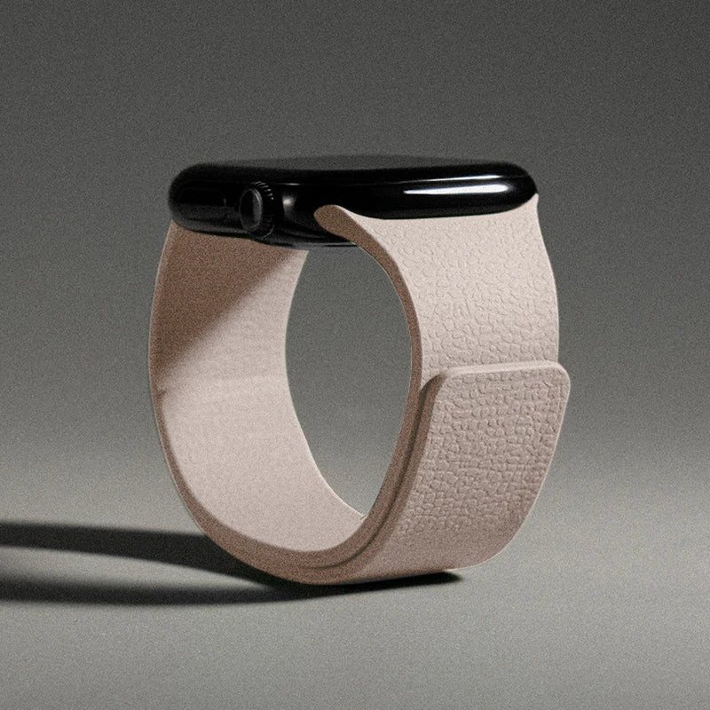 Pulsera de repuesto para Apple Watch de silicona magnética beige