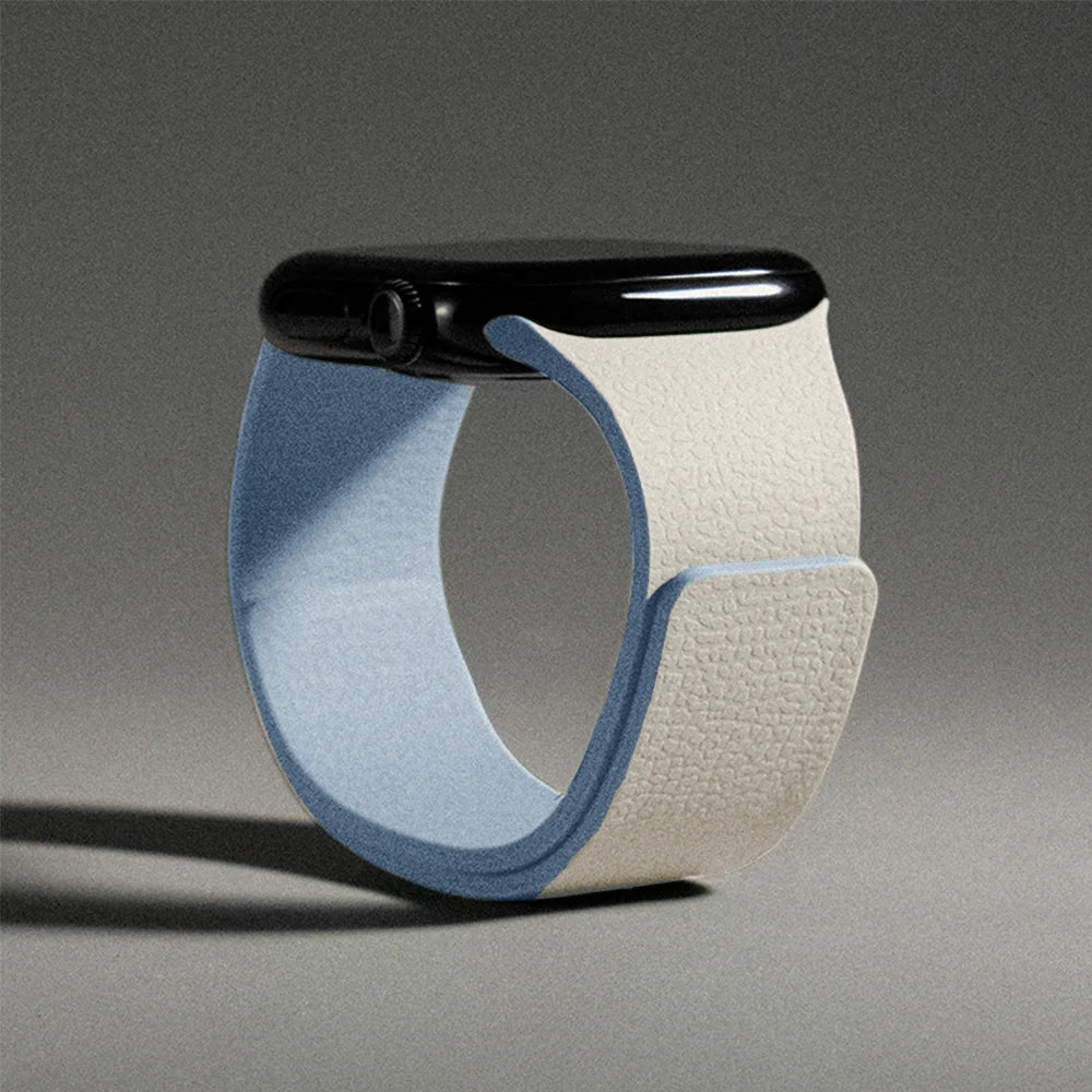 Pulsera de repuesto para Apple Watch de silicona magnética blanca