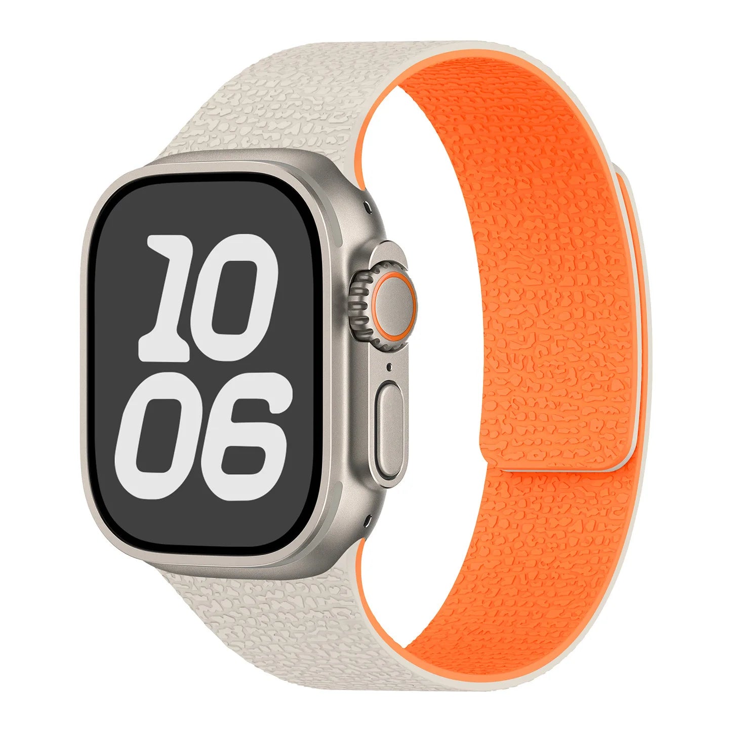 Pulsera de repuesto para Apple Watch de silicona magnética beige naranja