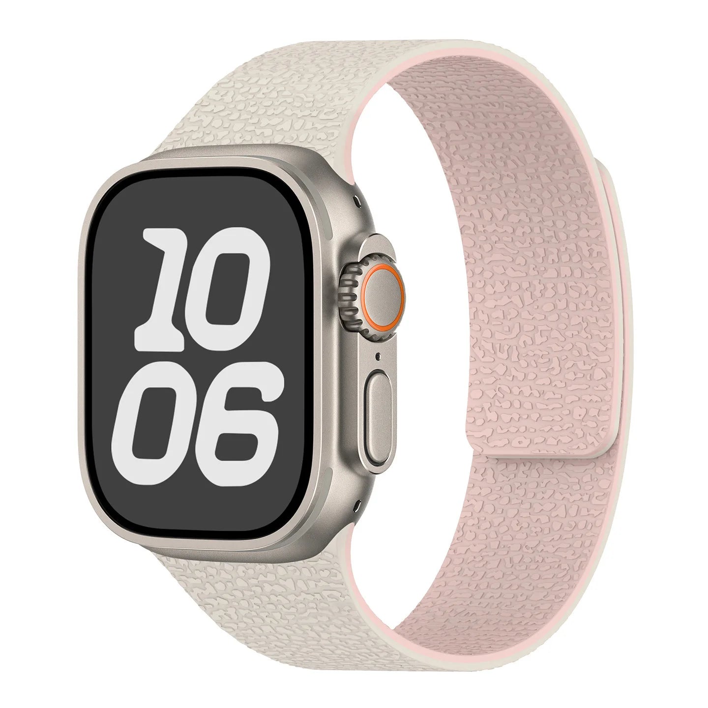 Pulsera de repuesto para Apple Watch de silicona magnética blanco rosa