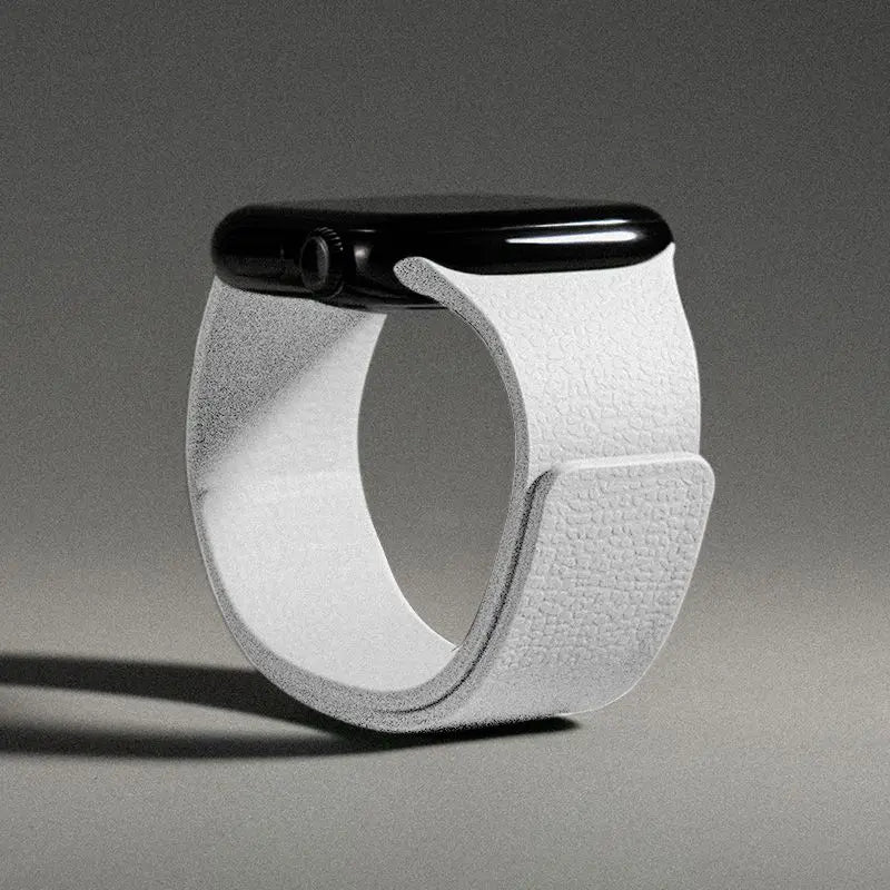 Pulsera de repuesto para Apple Watch de silicona magnética blanca