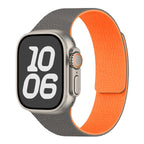 Pulsera de repuesto para Apple Watch de silicona magnética gris naranja