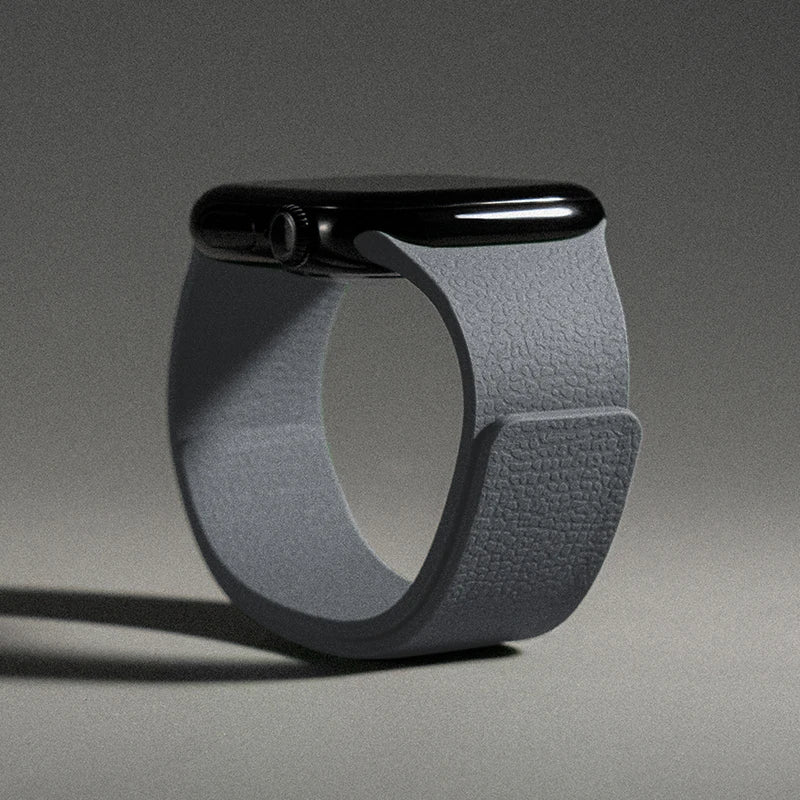 Pulsera de repuesto para Apple Watch de silicona magnética gris