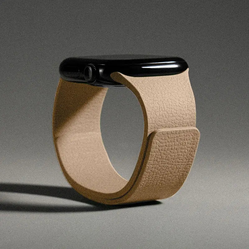 Pulsera de repuesto para Apple Watch de silicona magnética marrón