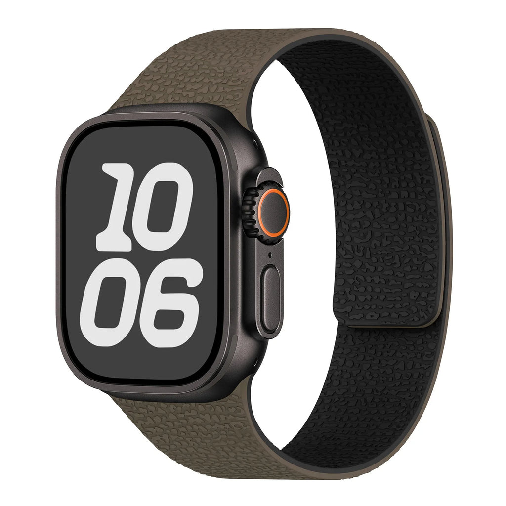 Pulsera de repuesto para Apple Watch de silicona magnética marrón negro