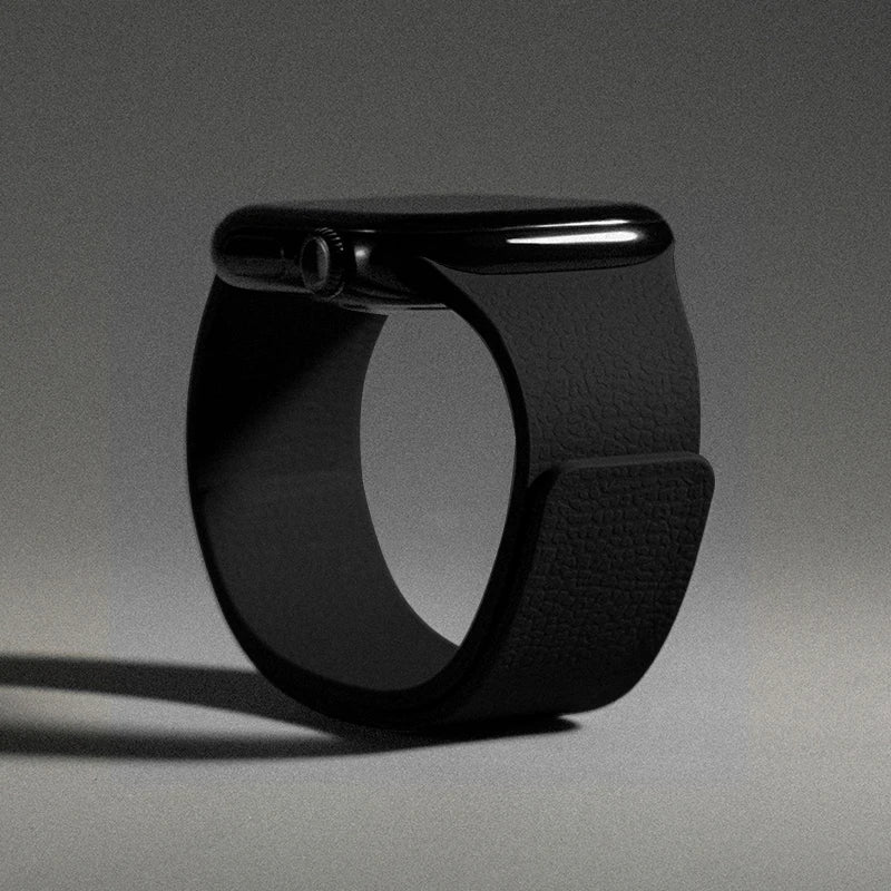 Pulsera de repuesto para Apple Watch de silicona magnética negra