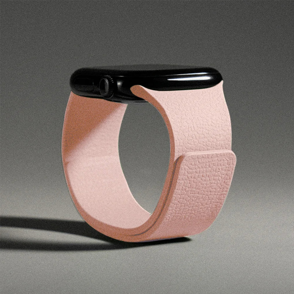 Pulsera de repuesto para Apple Watch de silicona magnética rosa