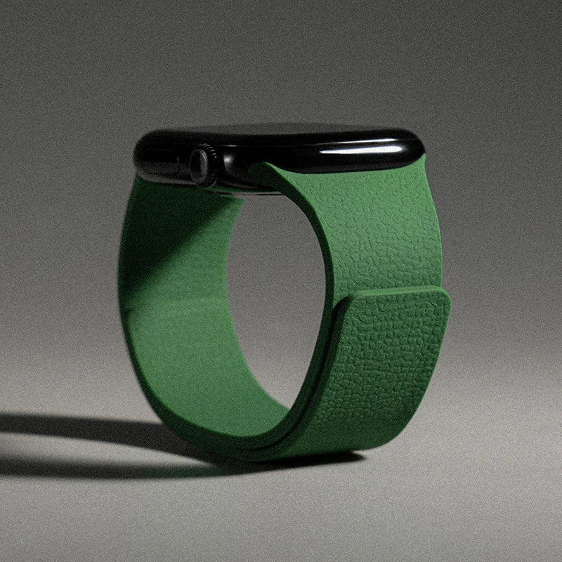 Pulsera de repuesto para Apple Watch de silicona magnética verde