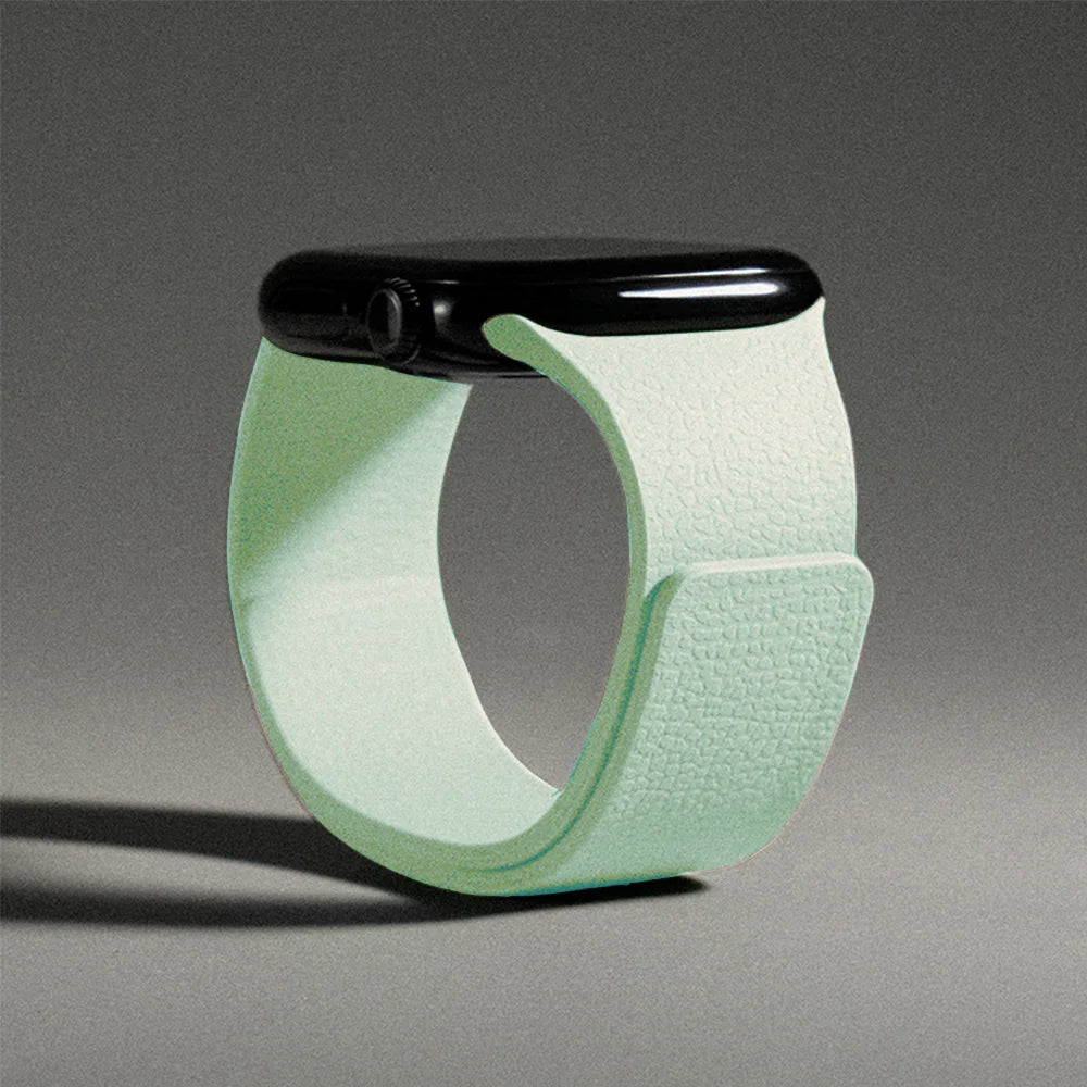 Pulsera de repuesto para Apple Watch de silicona magnética verde menta