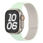 Pulsera de repuesto para Apple Watch de silicona magnética verde menta blanca