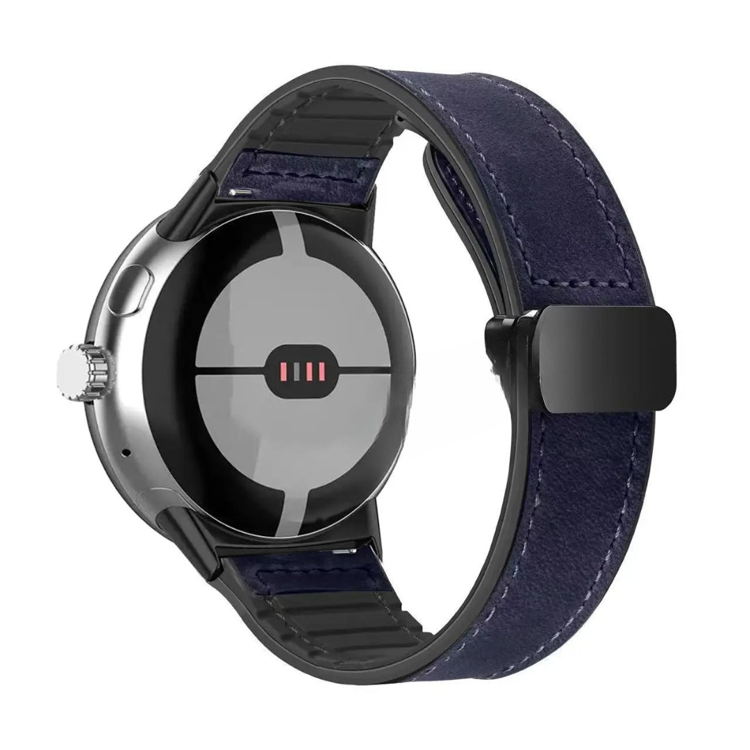 Correa de repuesto para Google Pixel Watch de cuero azul