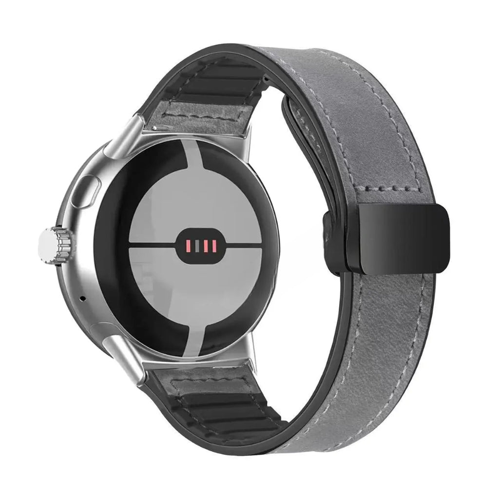 Correa de repuesto para Google Pixel Watch de cuero gris