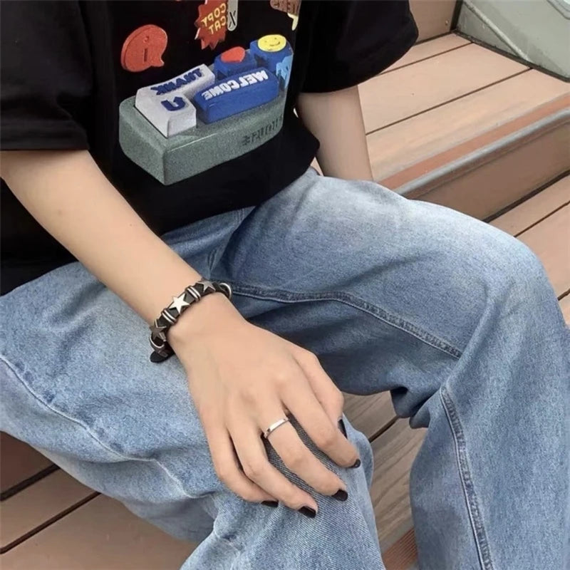 Pulsera de Estilo Vintage con Estrellas negras