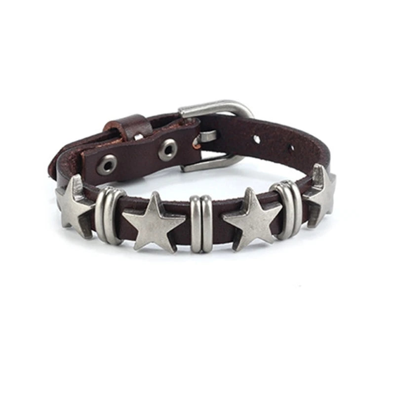 Pulsera de Estilo Vintage con Estrellas marrones