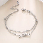 Pulsera Doble con Colgante Montaña plata