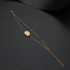 Pulsera Doble con Trébol de 4 Hojas oro
