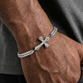 Pulsera doble cadena y cruz