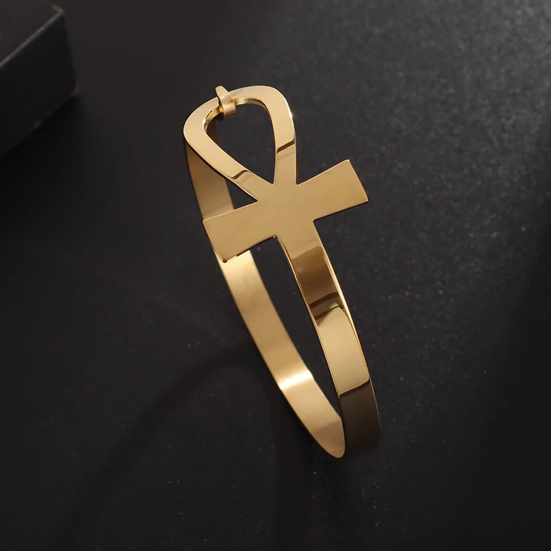 Pulsera egipcia para mujer en forma de cruz de Ankh oro