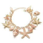 Pulsera Elegante con Conchas dorada