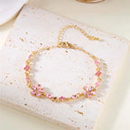Pulsera Elegante con Flores rosa