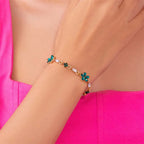 Pulsera Elegante con Flores verde