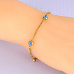 Pulsera Elegante Contra el Mal de Ojo Turco oro