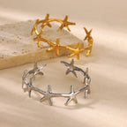 Pulsera Elegante Conchas Estrella de Mar y Vieiras estrella de mar plata