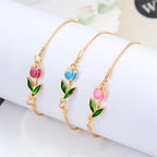 Pulsera Elegante Flor de Tulipán rosa