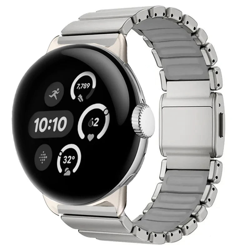 Pulsera de acero inoxidable para Google Pixel Watch 3, 4, 45mm plata