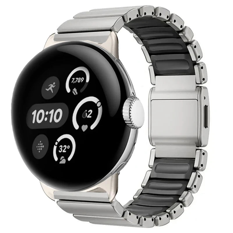 Pulsera de acero inoxidable para Google Pixel Watch 3, 4, 45mm plata y negra