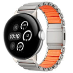 Pulsera de acero inoxidable para Google Pixel Watch 3, 4, 45mm plata y naranja