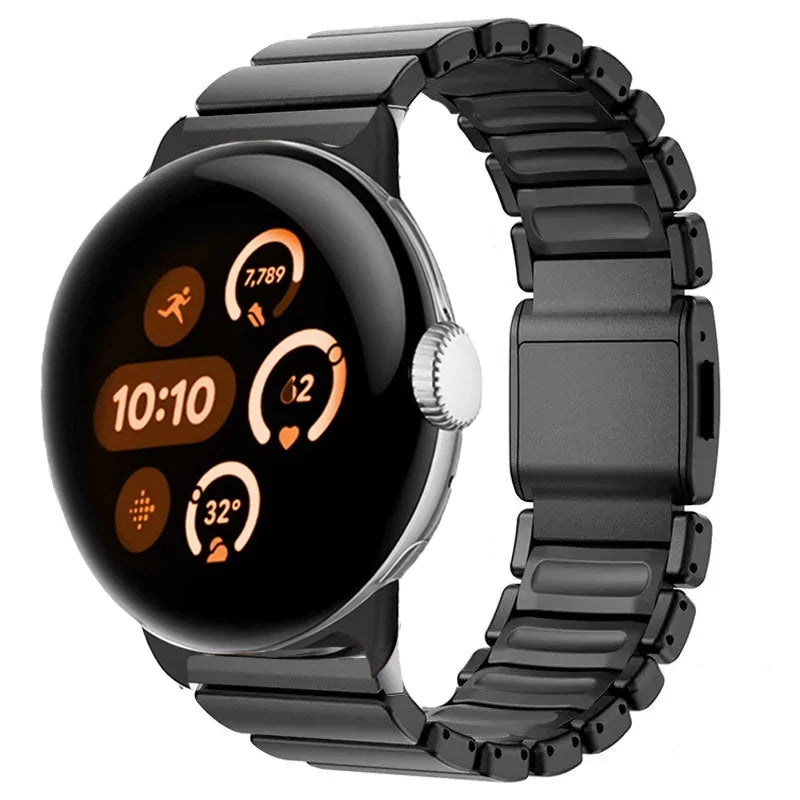 Pulsera de acero inoxidable para Google Pixel Watch 3, 4, 45mm negra