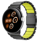 Pulsera de acero inoxidable para Google Pixel Watch 3, 4, 45mm negra y amarilla