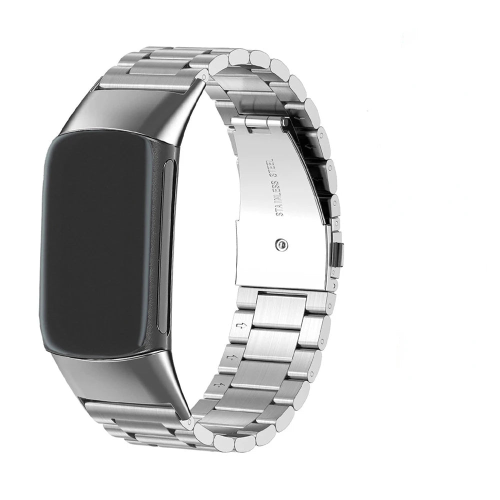 Pulsera de acero para reloj Fitbit Charge 5, Charge 6 plata