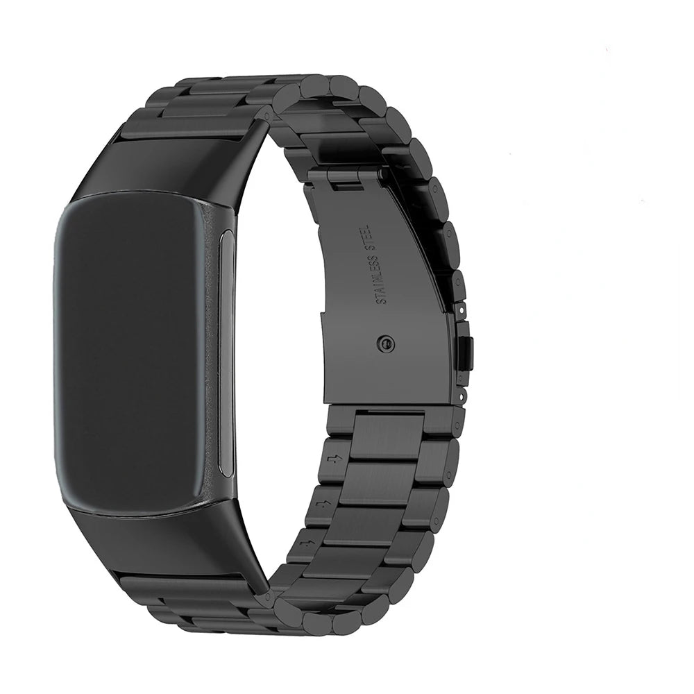 Pulsera de acero para reloj Fitbit Charge 5, Charge 6 negro