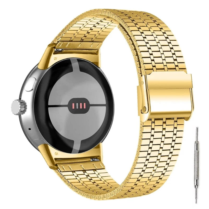 Pulsera de Acero Endurecido Mallada Smartwatch Google Pixel Watch 1 & 2 oro