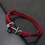 Pulsera de cuerda ancla burdeos