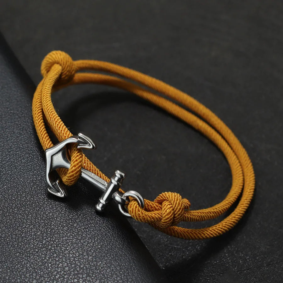 Pulsera de cuerda ancla amarilla