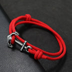 Pulsera de cuerda ancla roja