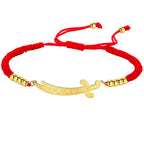 Pulsera de cuerda con espada Ali Zulfiqar árabe rojo oro